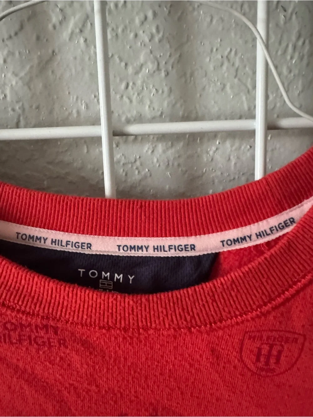 Tommy Hilfiger Red Super Bowl LVI Patch Crewneck Sweater